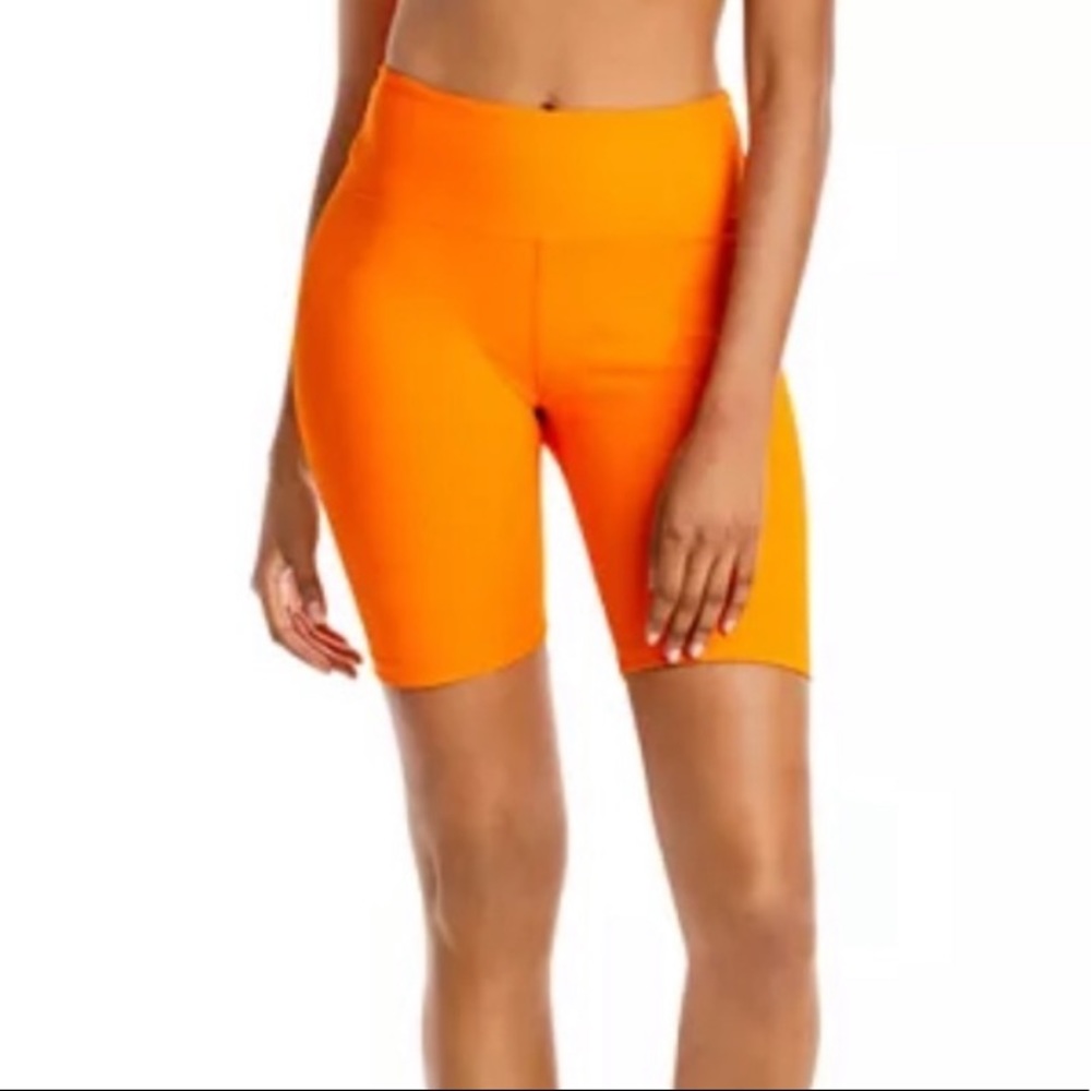 Bandier Orange Bike Shorts
